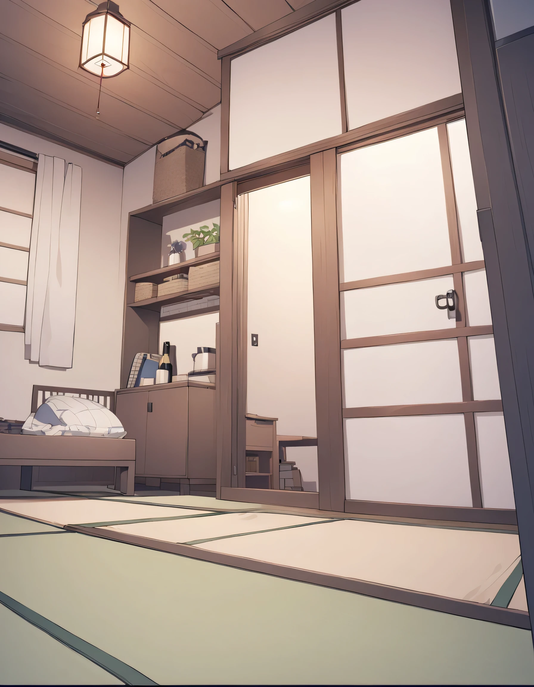 Shabby Apartment、night、tatami、 is narrow
