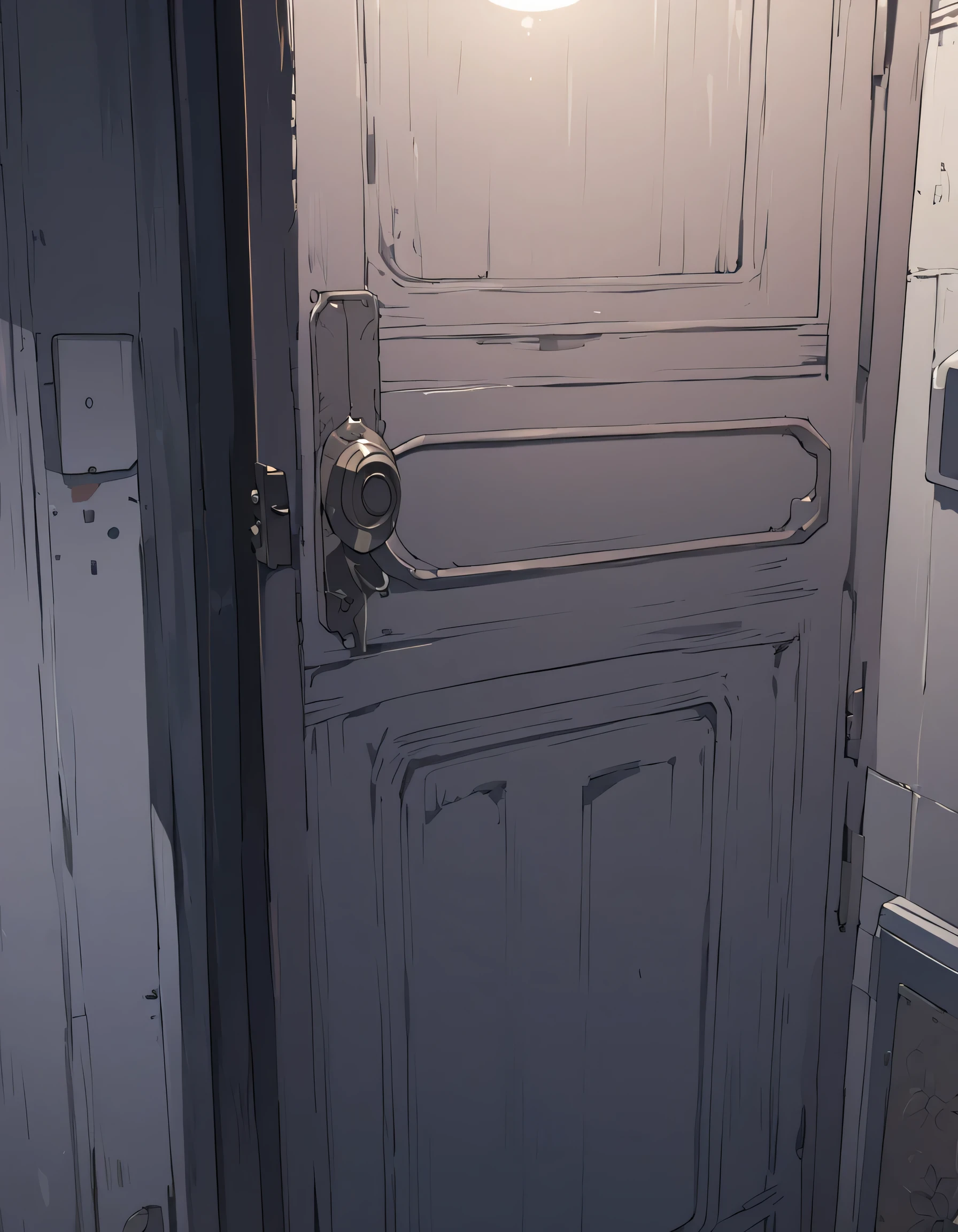Shabby Apartment、night、interior、Iron Door 、close-up at a school in Tokyo