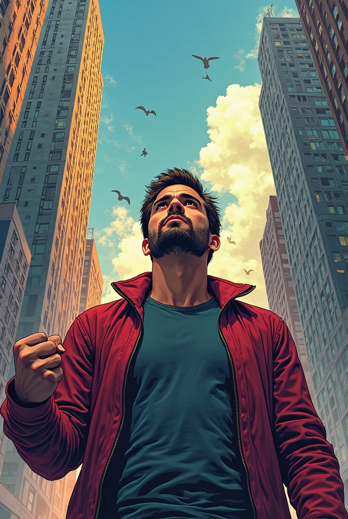 (masterpiece, best quality), intricate details, 8k, artstation, wallpaper, official art, splash art, sharp focus,
1boy, Nakiri Ayame, brown eyes, brown hair,
spider suit, spider web print, spider web,
skyscrappers, city, buildings, cars, street, superhero pose, one person, city background empty, boy wearing spider-man suit, hair spiked up a bit, no hair on forehead, only brown hair, clean empty background no animals or blobs in background, only buildings in background