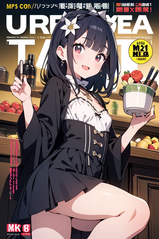 (Small breastss:1.3), (Firm breasts:1.1), (Pointed Chest:1.0), (Pudding cake magazine cover:1.3)，(From above:1.0),(From the side:0.9),masterpiece, One girl, Great cleavage:1.1, Narrow waist, BIG ASS, Raised to be sexy, Small breasts: 1.3, Posing and showing off cleavage:1.2、alone, Open your mouth, cute beer glass cute grass,Black Hair, Dark green eyes, dress, Exposing shoulders, jewelry, clavicle, Side Lock, hair band, Earrings, indoor, Off the shoulder, sweater, Put your arms behind your back, plant, short hair and long locks, gild hair band, sweater dress:1.2, off-shoulder sweater, red sweater, Dark Gorgeous Hair, Big side hair, Very long side hair,Rendered (masterpiece: 1.2, highest quality), and (Ultra-high resolution) And exquisite (Depth of written boundary). This masterpiece is not only visually stunning but also tells,Cooking in the classroom kitchen ,View Viewer,
