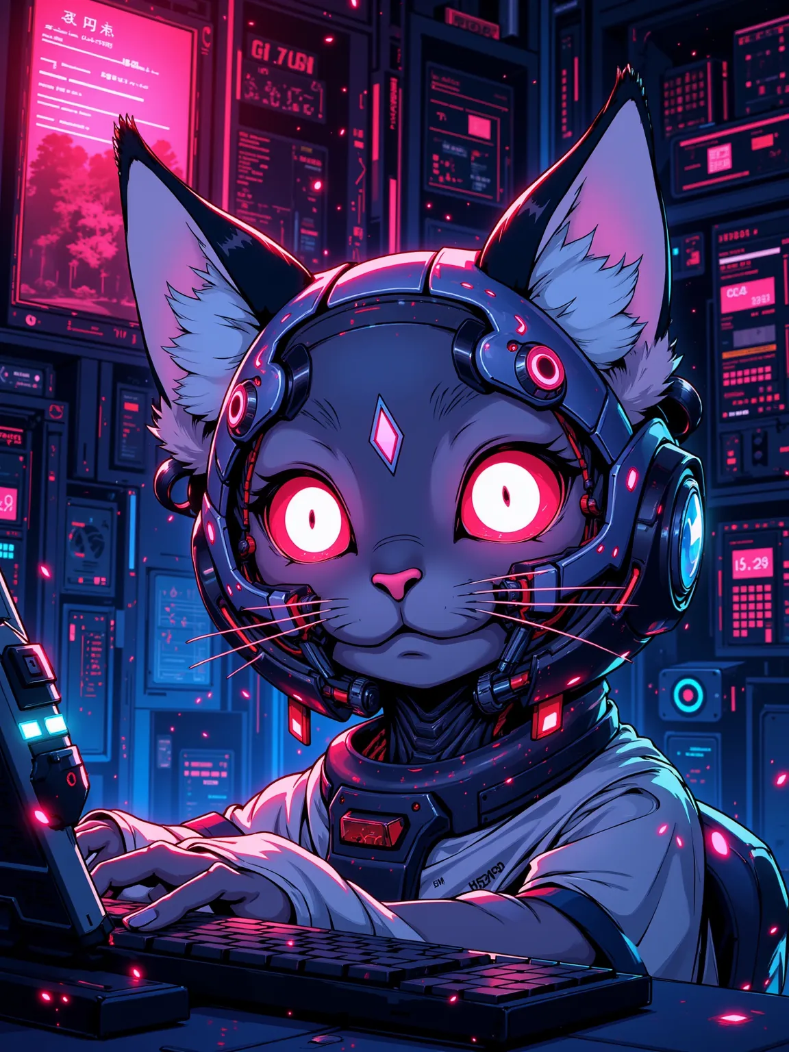 A cyborg cat