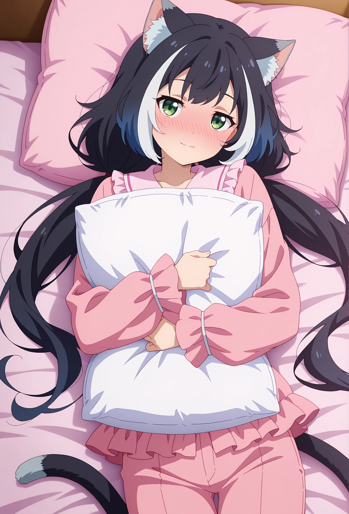 , Best Quality, Ultra-detailed,(Lori),sel anime, ,anime moe art style,animated style illustration, (Beautiful eyes), ((Cute)), Cute, (lovely),, , Shiny skin, high resolution,
1 girl,(((Full body))),,Girl sleeping with her legs spread wide,(((Close eyes))), Pajamas,Clothes are disheveled,profile,on the beds,white panties