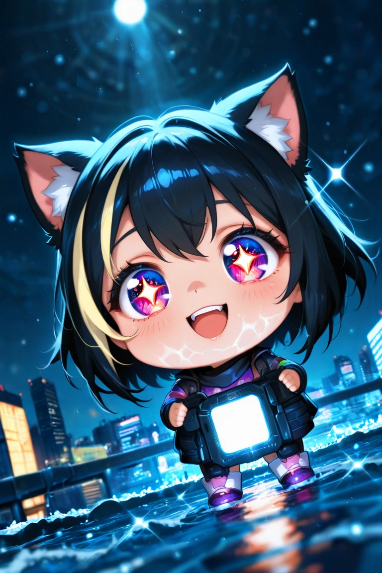 (award winning 8k official art:1.3) of (mad (giant zombie chibi gtsgiga), open mouth, monstrous, breaking:1.3), angry, kawaiitech, kawaii, cute colors, ferocious, good fingers, night, extremely detailed background, sweet, front, epic, (masterpiece:1.4), (best quality:1.4), Amazing, beautiful, finely detailed, (Depth of field:1.4), extremely detailed 8k, stunning, (light reflections:0.5), (crisp:1.5), red twin tails, vibrant, (edge detection:1.2), absurdres, impressive, 120mm, clear, powerful