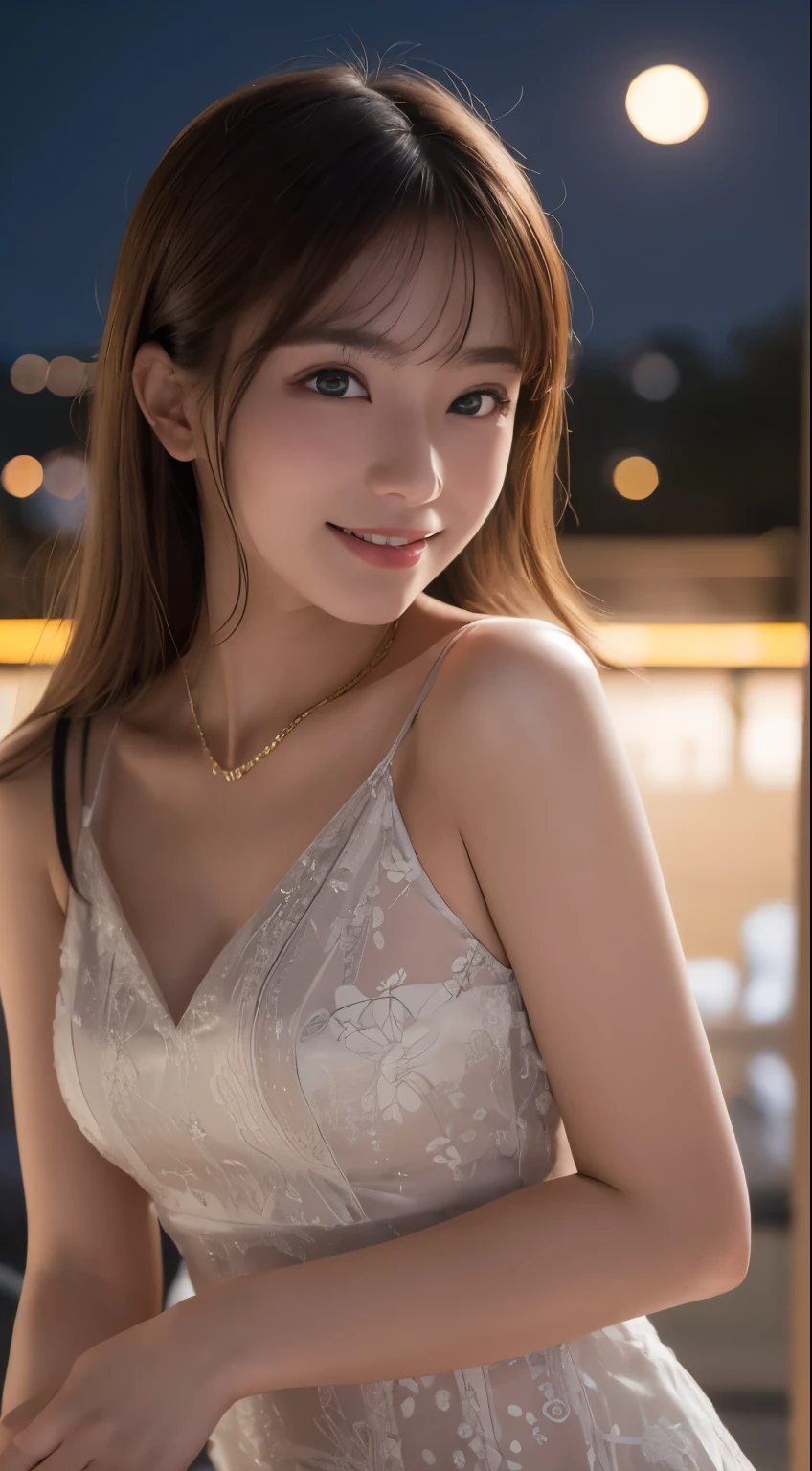 ((Single-lens reflex camera, Wide-angle photography, Uplifting, Sex Photo, Take a full body photo:1.5)),
(Party dresses in complex colors, You can see the swelling of your breasts:1.6),
(No bra, The shape of the nipples is visible,Beautiful thighs,Ultra-detailed skin,Small pores in the skin:1.2),
((Her body is incredibly beautiful and stylish:1.2)),
((She is standing leaning forward, She has a cute mannerism:1.4)),
((22 years old, A beautiful college student with a good figure, Naughty lips, Sexy body, Body facing forward:1.4)),
((Small breasts, Flat Chest, chest is slightly drooping:1.2)),
((Wedding hall, Cute Wallpapers, Spotlight:1.2)),
Eye focus, Narrow shoulders, Beautiful clavicle, Thin arms, Thin legs, The back of the hand is beautiful and feminine, Slim figure, Soft belly, Tight waist, Highly detailed face, super detailed breasts, Ultra-detailed skin, Fair skin, Shiny skin,
Ultra-detailed lips, Fuller lips, Thick and soft lips, Glossy pink lips,
Blushing, White teeth, blue eyes,Beautiful actress makeup, Intense and cute makeup, Pink lipstick, Dark brown hair, Delicate and soft hair, (Put your hair up, Fluffy short bob, ponytail:1.2),
(Sweep your bangs to the side:1.2), Stylish earrings,necklace,