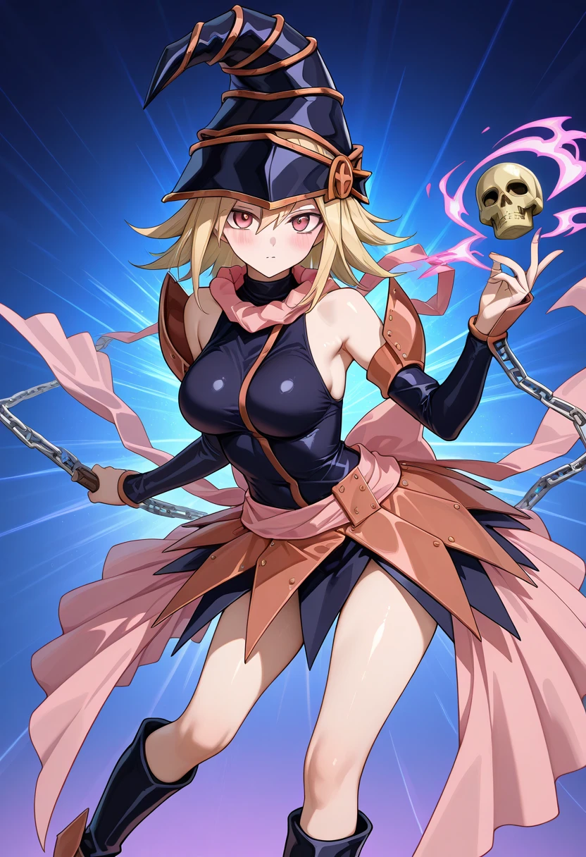 best quality, masterpiece, highres, solo, {gagaga_girl_yugioh:0.90}, evil_grin, evil_smile, grin, portrait, looking at viewer