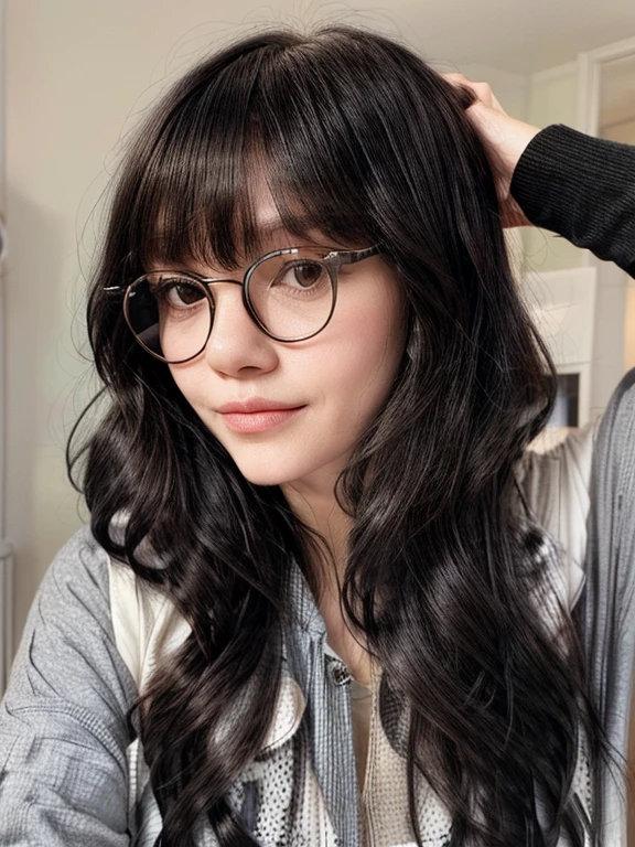 there is a woman with glasses and a pink top posing for a picture, with glasses, 1 8 yo, 2 8 years old, dang my linh, 2 7 years old, with sunset, ruan cute vtuber, 2 9 years old, with glasses on, 2 3 years old, wearing thin large round glasses, professional profile picture, 2 2 years old