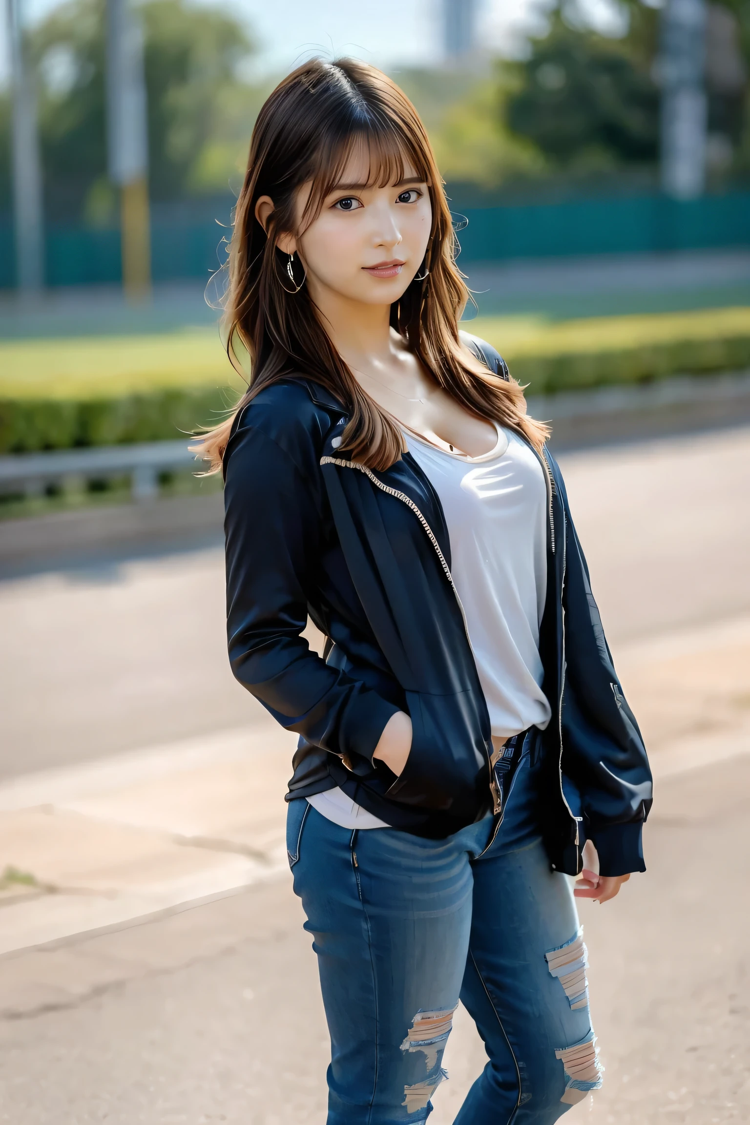 smile、Baseball cap、baseball uniform jacket、 Dodgers、hot pants、 wristband 、 ( 1 female ) 、Like々fresh skin Shiny Melting Wet Skin Shiny Oiled Skin , High image quality , Baseball Stadium,
1girl , brown hair, medium hair, brown eyes, full body, simple background, white background,
break ,earrings、(full body:1.3)、
、 stylish hair 、 fluffy hair 、
( beautiful woman), ( Detailed Facial Features :1.3),
break smile,
break (detailed skin:1.2),(shiny skin:1.1),8k,best quality, masterpiece, ultra high res, (Photorealistic:1.4), RAW photo,
break 1woman,