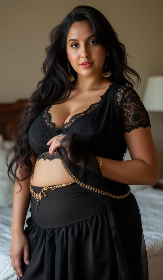 ((best quality)), ((masterpiece)), (detailed), perfect face, beautiful look, ultra detailed, High resolution, sitting,orgasam face , long black hair, bengali girl, innocent face , fat body, bengali aunty, 45 years old , house wife,showing full body , in panty , standing in the garden