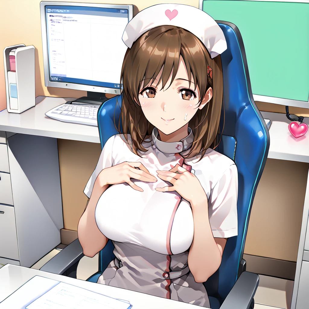 nurse uniform,hospital, latex nurse suit,nurses,busty,elbow gloves,labcoat,darkhair woman,red eyes , gigantic boobs ,medical instruments,asian nurse,two nurses,speculum,examination room,oversize boobs, ,big ass ,strap on, lay on table ,legs spreaded,giving birth,gyno chair , dentist,Milf
