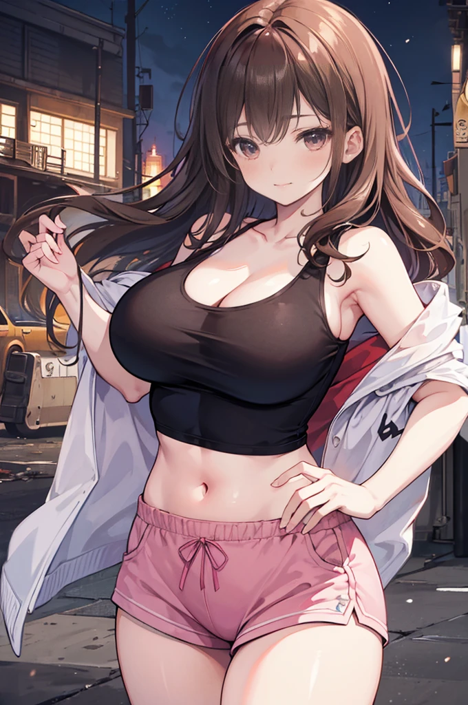 Erotic manga、highest quality、Cool feeling、Busty high school girl walking around town in a swimsuit、Girls und Panzer、Nishizumi Maho、smile、Perfect balance、Fatty legs、Clear eyes、Cowboy Shot、Sweaty