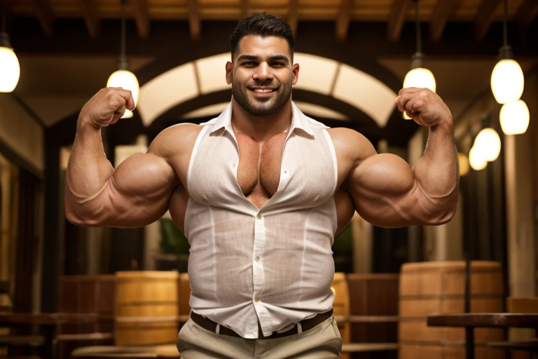 score_9, score_8_highly, score_7_highly, handsome men , overweight, tanned, unkempt, bald, yellow teeth, tattoo under the eye, many grey body hair, few muscles, beer belly, alone