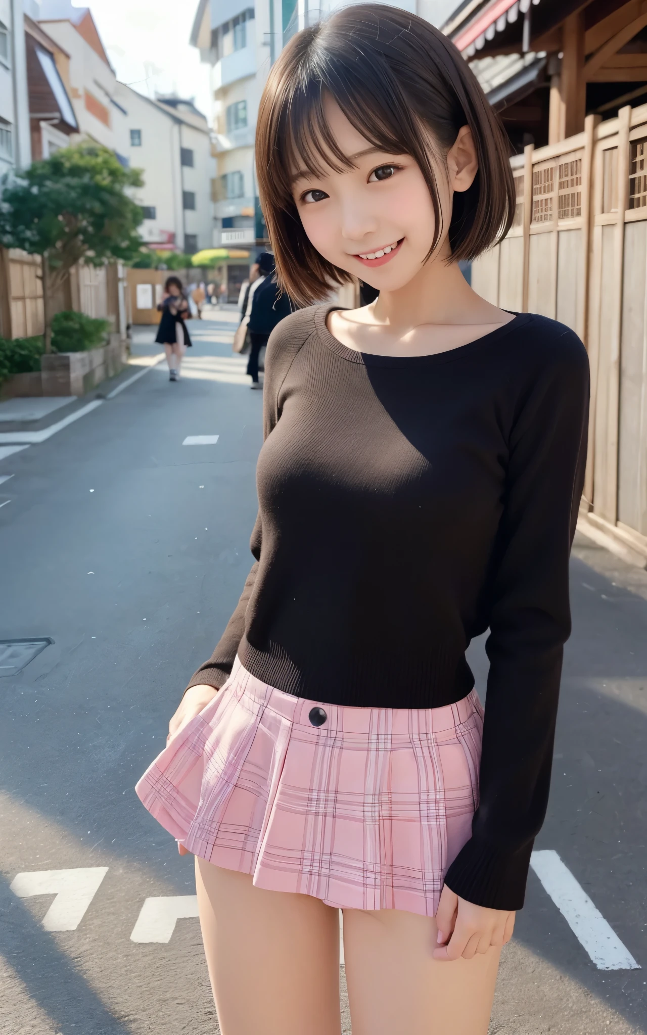 ((top quality)), ((masterpiece)), Realistic im ages 、Other than the front、Very bright expression、 big smile、 Japanese Girls、 realistic im age of the eye area 、small、 とてもPetite、、 elementary school student、small子ども、Petite、age、Medium bob hair 、 black hair、 slim、 body 、 very thin body、 very short、Thin arms、 Read more、Short legs、square、、 body 、 slim、 slimming、、 has a bright smile、real face、small、ta fashion clothes with long sleeves、 、 's body、、thin body、walk、bustling theme park background、miniskirt、Peeking from below、Image taken from below 、Photograph from below、Photograph from below、panties、,とても嬉しそうにwalk、smiling with my mouth open、sticking out the tongue、
toddler body、
