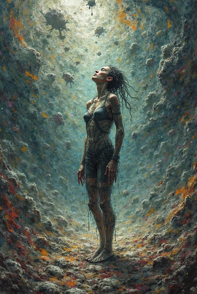 (Very old photograph only in sepia con medium full shot, a human body in exploded vision in puzzel cubes, chain extended to the exploded cubes, various directions and distance, from the movie Hellraiser, art decor, painting by Zdzislaw Beksinski, 1920s Hellraiser film, cyberspace, surrealism, macabre, horrified, terrified, insane, disgusting, disturbing, disturbing, Impactful, vintage, death dreaming about death, dystopian art, , hyper-detailed, cgsociety, digital illusions, photorealistic, arts visuals inspired by Fritz Lang. ((cinematic film)), Ultra detailed, RAW photo, cinematic, artstation style, concept art, masterpiece, 8k, black and white, realistic textures, 3D rendering