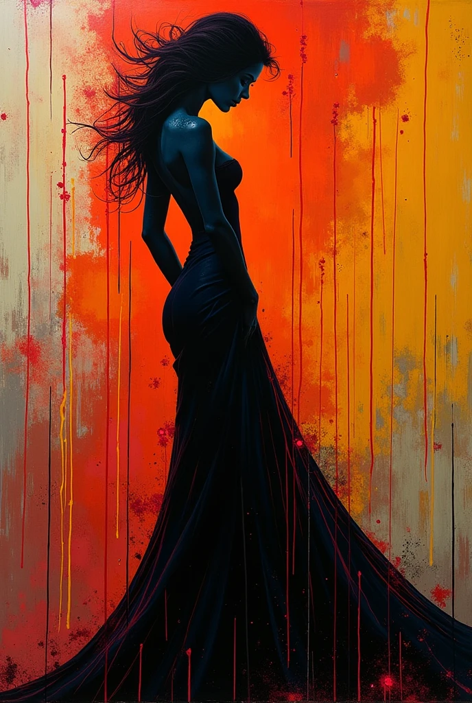 1 inspired young woman, dress, dancing, fantasy, abstract (ink sketch, full body shot by Brad Kunkle) wind, energy flow high contrast negative space , full body shot, like in a dream, super hero pose, erect, puffy, traditional accessories , traditional jewellery, (small breast:1) , oily skin, wet skin, (clitoral hood:0.9) (cameltoe:0.9) (shaved (best quality, masterpiece), hyperdetailed,8k (dollienobodysd15:0.5) zydink,, ink sketch, (abstract ink splash) dynamic angle, topless, dark background, by james jean