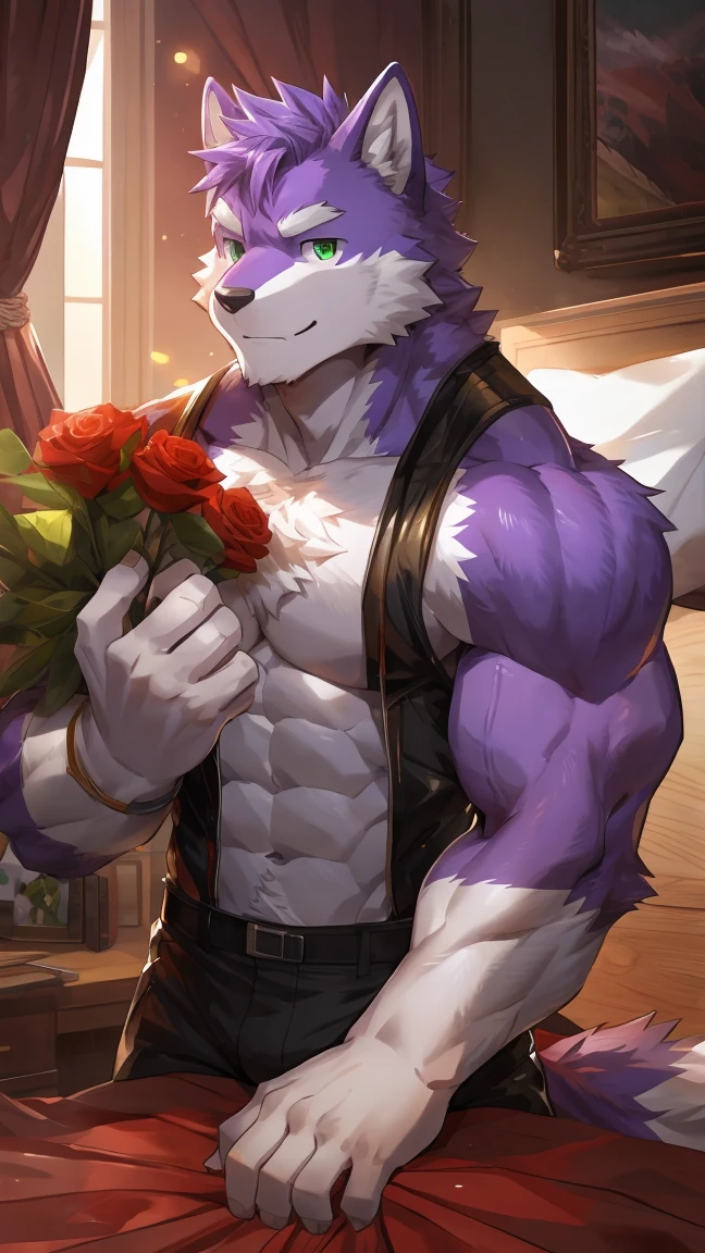 ((Asriel Dreemurr)) with ((neck tuft)) and ((fluffy tail), (detailed white goat x Asriel Dreemurr), (detailed lighting), ((detailed fluffy skin)), (small goat tail), uploaded to e621, [NSFW], big floppy ears, manly face, [laying on a bed of red flowers in a field at night], wide and big male pecs, god form, massive balls, smirk, (view from top angle), (GAY), romantic look, bara body, [VERY MUSCULAR BODY], relaxed, black underwear, [BIG BULGE], hand behind his head, masterpiece, ((by Michael & Inessa Garmash,Ruan Jia, Pino Daeni))