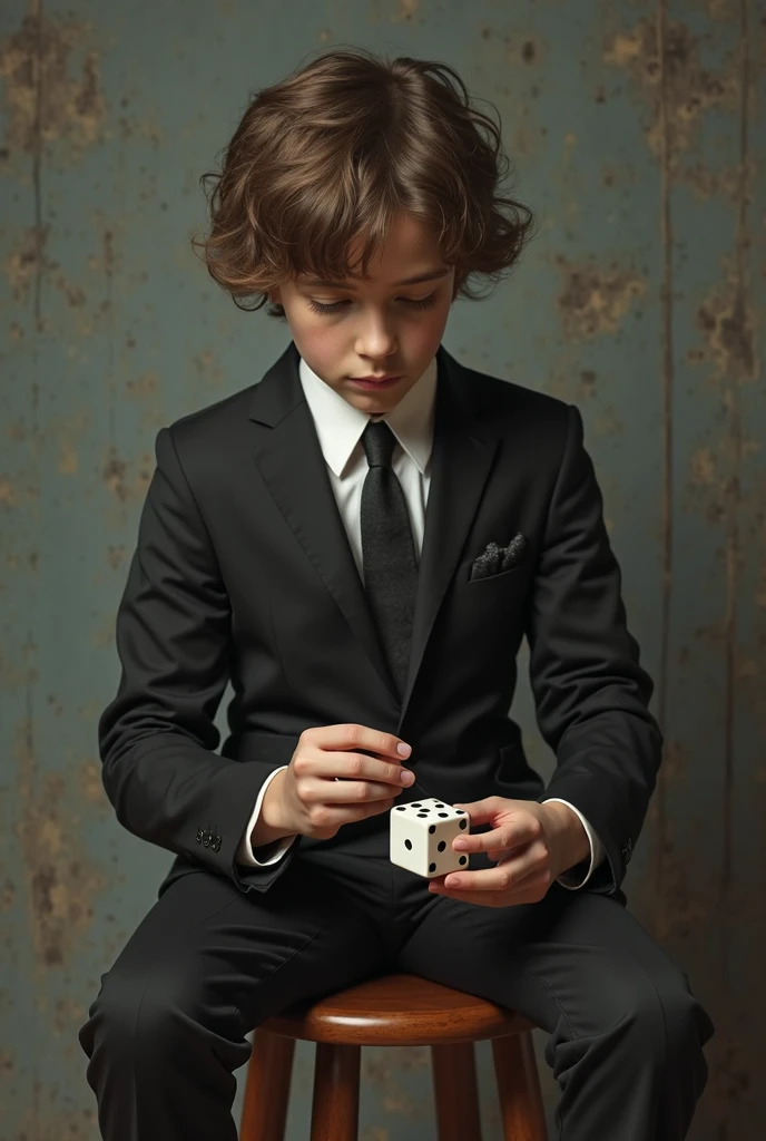 Masterpiece, 1boy Magician&#39;s outfit, Boy surrounded by playing cards, Playing cards in the air, holding the ace of spades in his hand