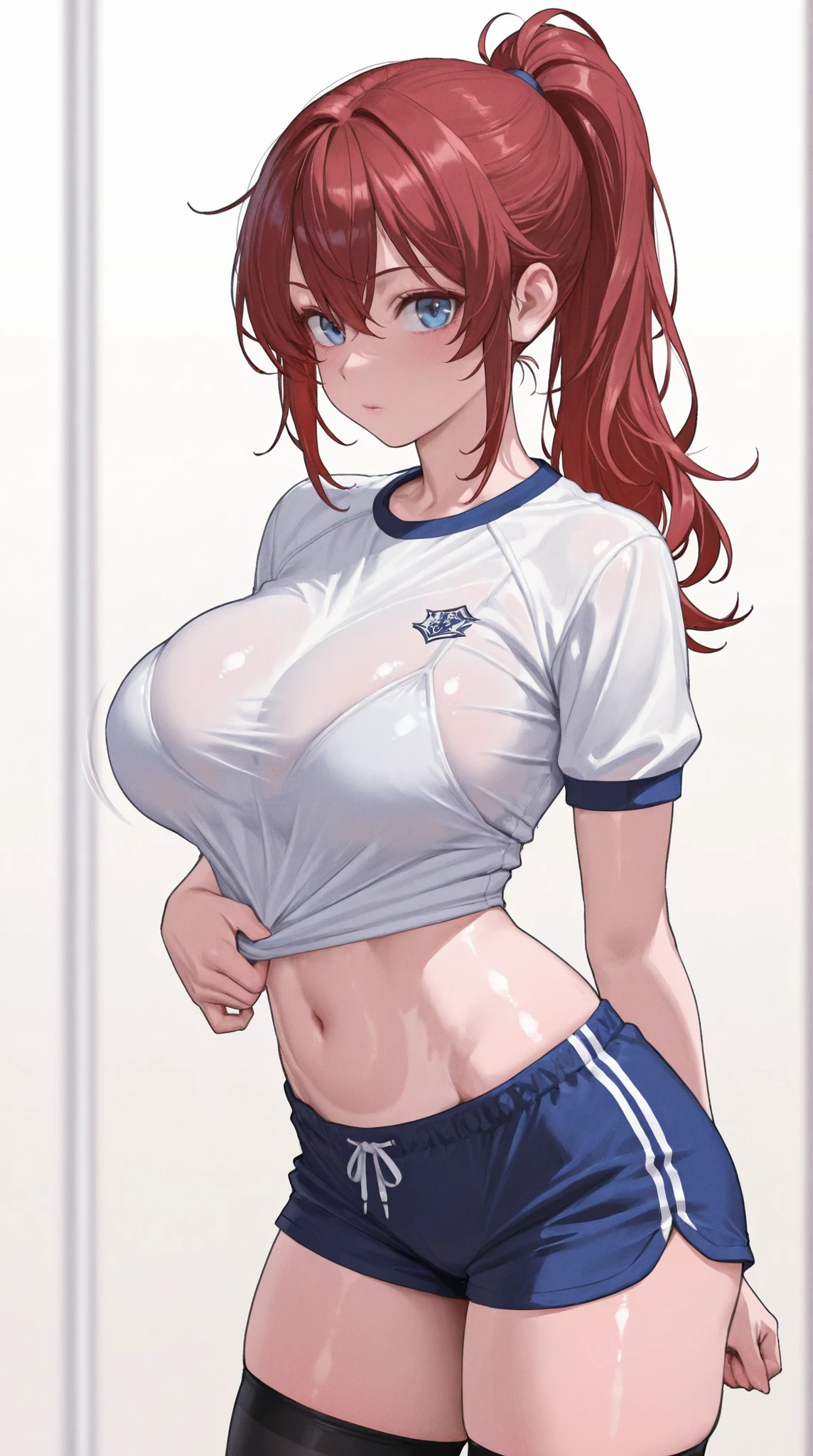 score_9, score_8_up, score_7_up, score_6_up, score_5_up, score_4_up, 1girl, Qiqi (genshin_impact), genshin_impact, small breasts, collarbone, breasts focus, floox style, \\\\\ jacket,, open clothes, light blue jacket, light blue track suit,, sportswear, standing, track jacket, light blue track pants, track suit, \\\\\ steam, steaming body, sweat,, rating_explicit, high resolution, deep breath, head out of frame, grey background, solo, nipple slip, (:1.2), finger to mouth, ?, sleepy person