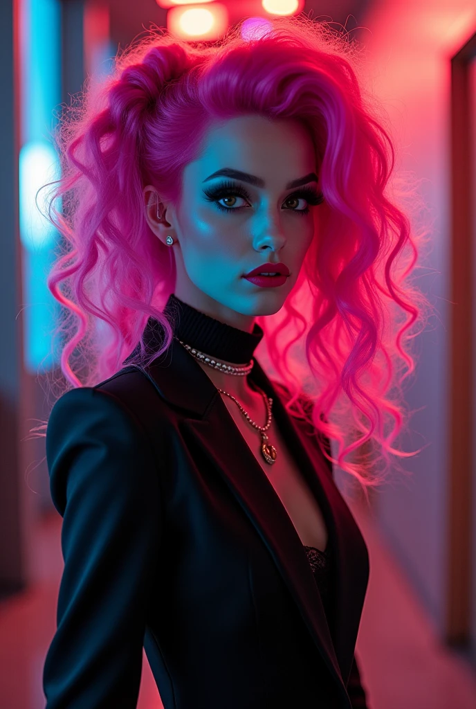 purple & red colours, various stunning woman, roses, magnificent jewellery(masterpiece, top quality, best quality, official art, beautiful and aesthetic:1.2),neon lighting, (vibrant glow:1.2), dynamic colors, striking contrast, futuristic vibe, electric energy,reflective surfaces