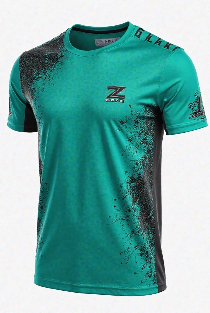 can you give me a design for netball shirt. i want colour green and white