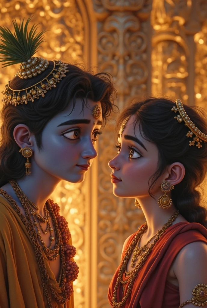 8k, masterpiece, RAW photo, best quality, photorealistic, extremely detailed CG unity 8k wallpaper, Depth of field, Cinematic Light, Lens Flare, Ray Tracing (extremely beautiful face, beautiful lips, beautiful eyes), intricate detail face (ultra detailed skin), 2 people, Aladdin and Jasmine, fly on magic carpet, both together, Disney animation , blue genie fly with Aladdin and Jasmine , Disney genie of the magic lamp , fly on the Sky with Aladdin and Prencess Jasmine , both appear in photo.