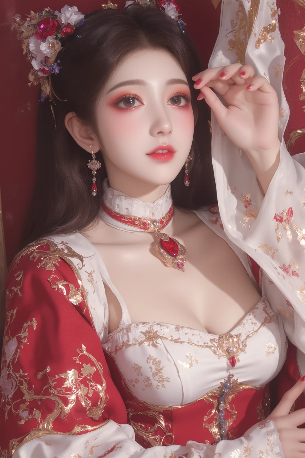 Detailed image quality，Pandora the Witch，wing, Succubus主题，堕落Angel，Excellent，scary，Secret Terror，Tentacles，With eyes，Uncanny Valley Effect，Beast Blood Moon，skeleton，vampire，Hellfire，Dark Queen，Angel，magician magic witch，16岁Angel，Eyes are blue(Pupils as deep as the starry sky)，Gorgeous tattoo designs all over the body，Succubus，Dark Queen，Gold Jewelry，Silk Wedding Dress