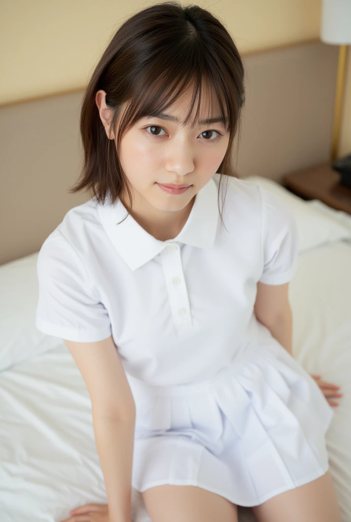 (8k, Realistic, RAW Photos, highest quality: 1.4), Beautiful Face, (Realistic face),A girl in sexy nurse uniform ,(sexy nurse uniform:1.3) ,18-years-old, 1 Innocent and Cute girl, Sitting on the floor, Wrist cuff, Detachable collar, fishing net, Black shiny outfit, Tight bunny suit, Beautiful Face, Detailed lips, ((in hospital:1.3 )), (big smile:1.3),masterpiece:1.3 , masterpiece:1.3, high resolution, ultra detailed, extremely detailed CG unity 8k wallpaper, realistic, photo-realistic, RAW photo, beautiful detailed face, (beautiful skin:1.3, pale skin:1.3), realistic glistening skin, detailed hair texture, Perfect Style, Beautiful Face, accurate, Anatomically correct, Highly detailed face and skin texture, Detailed eyes, Brown eyes, Double eyelids, Thin eyebrows, dropped eyes, Eyeliner, Natural cheeks, Fair skin, shiny necklace and earrings, Glossy Thin lips, ((facial:1.3,excessive cum:1.3,Massive ejaculation:1.3,Cum on the face,)),((looking down, from below )),A beautiful wrinkle-free body ,(a slender body:1.3),(Slim and sexy thighs:1.3),,((Fellatio Gesture:1.3,Fellatio:1.5)),((Open your mouth to the maximum, stick out your tongue full, open_mouth,f ellatio_gesture, FellatioGesture, Half-clenched fist:1.3,)),((blowjob gesture:1.5)),((Place right hand near face:1.3))
