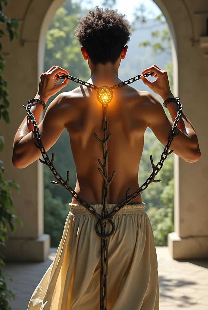 Lock and key shown in human body(man), spiritual representation