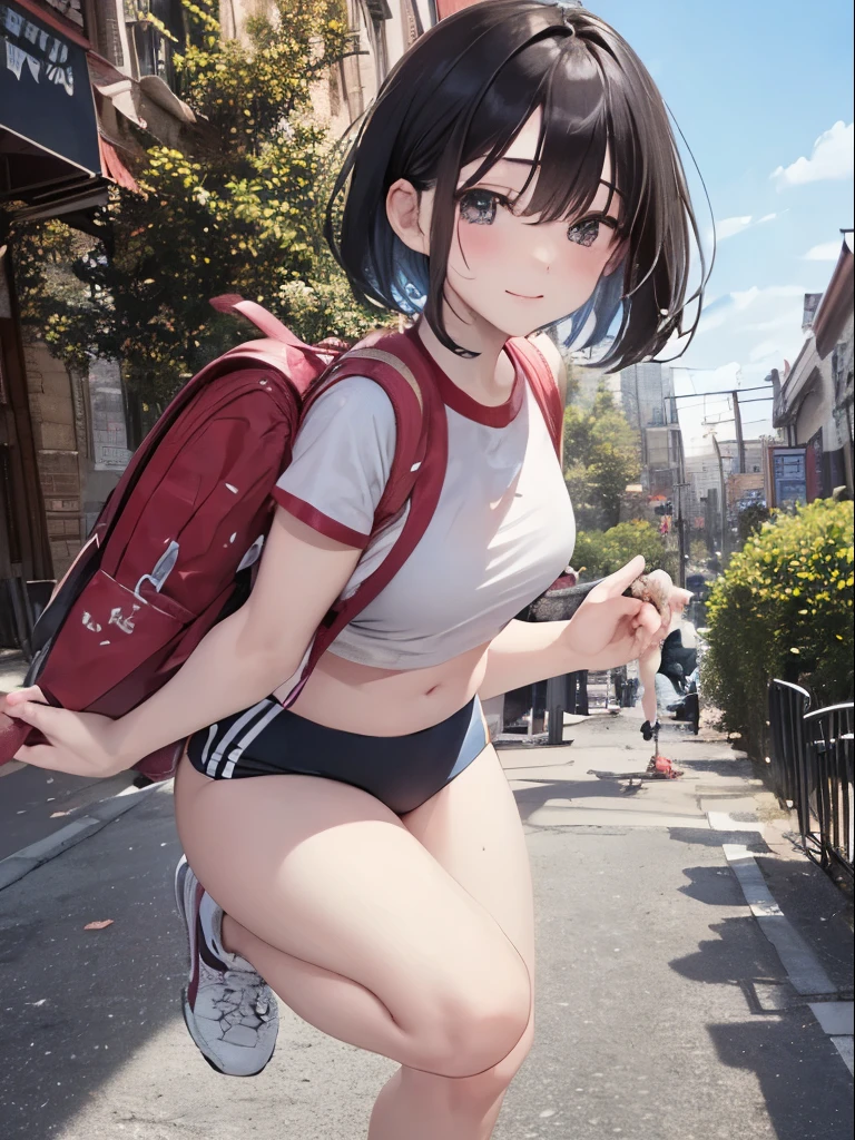 Definitely , nsfw, topless, bottom less, no cloth, pussw angle, Shopping cart ride, explosive shopping cart, feeling of gallopinghick eyebrows, (huge backpack: 1.5), (dark skin: 1.3), brown skin, movie lighting, small, rabbit ears, (masterpiece), ((best quality)), (super detailed), glossy skin, full body anime girl, clean and detailed anime face, high resolution anime eyes, five fingers, textile shading, Perfect human structure, perfect anatomy, orgasm, blushad legs
