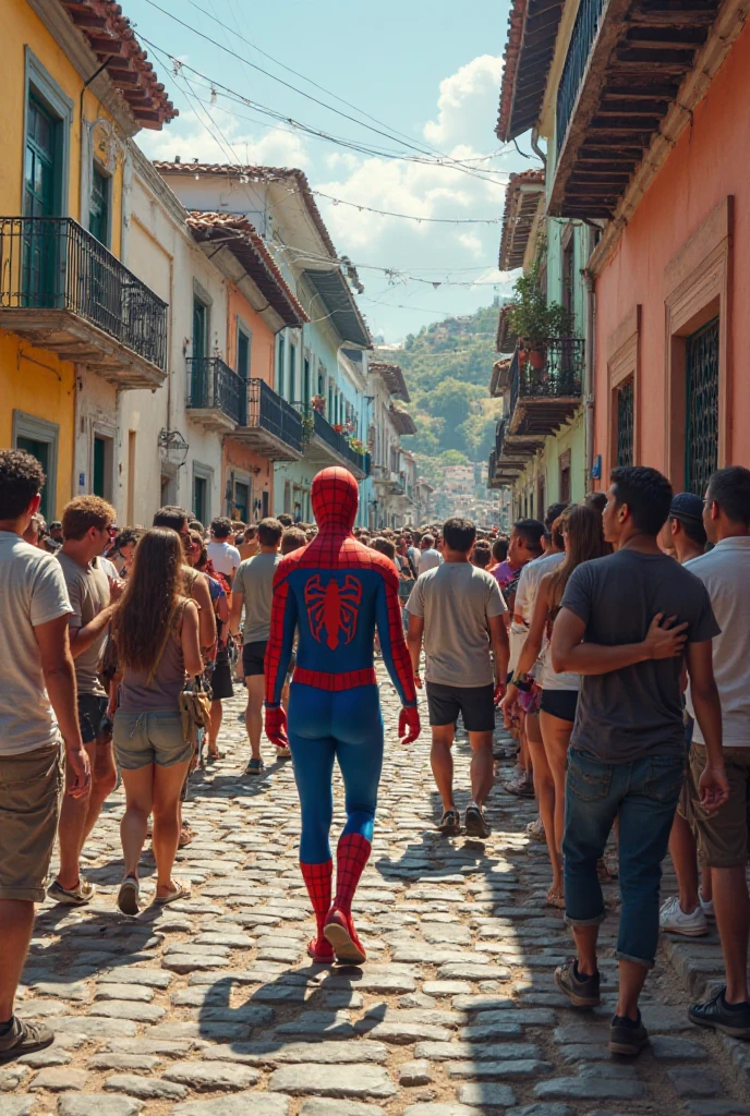 A Brazilian at school, spiderman on the street, Homem de ferro