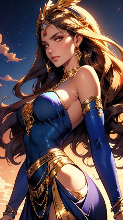 penelope cruz、Sticking out the navel、newyork、She wears a torn Spider-Man suit,wearing skirt、abstract photorealistic、artistic、Alphonse Mucha's painting(masterpiece、top-quality、hight resolution:1.4)、detaileds、intricate-detail、4K、color splashes、line-drawing、Fibonacci、