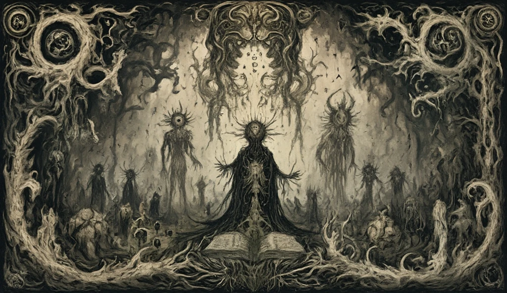 <lora:DanseMacabre:1.00>, sororoity sisters dared into being cultists. univeristy co-eds performing a successful ritual summoning of Yog-Sothoth (The being is said to take the form of a conglomeration of glowing spheres, the favour of Yog-Sothoth requires eternal servitude), inspired by Lovecraft, drawn by Giger, 2020s sorority basement, highly detailed, realistic, cute undergraduates (20 years old, perky breasts, college students, latex), occult summoning circle (chalk signs, occult symbols)