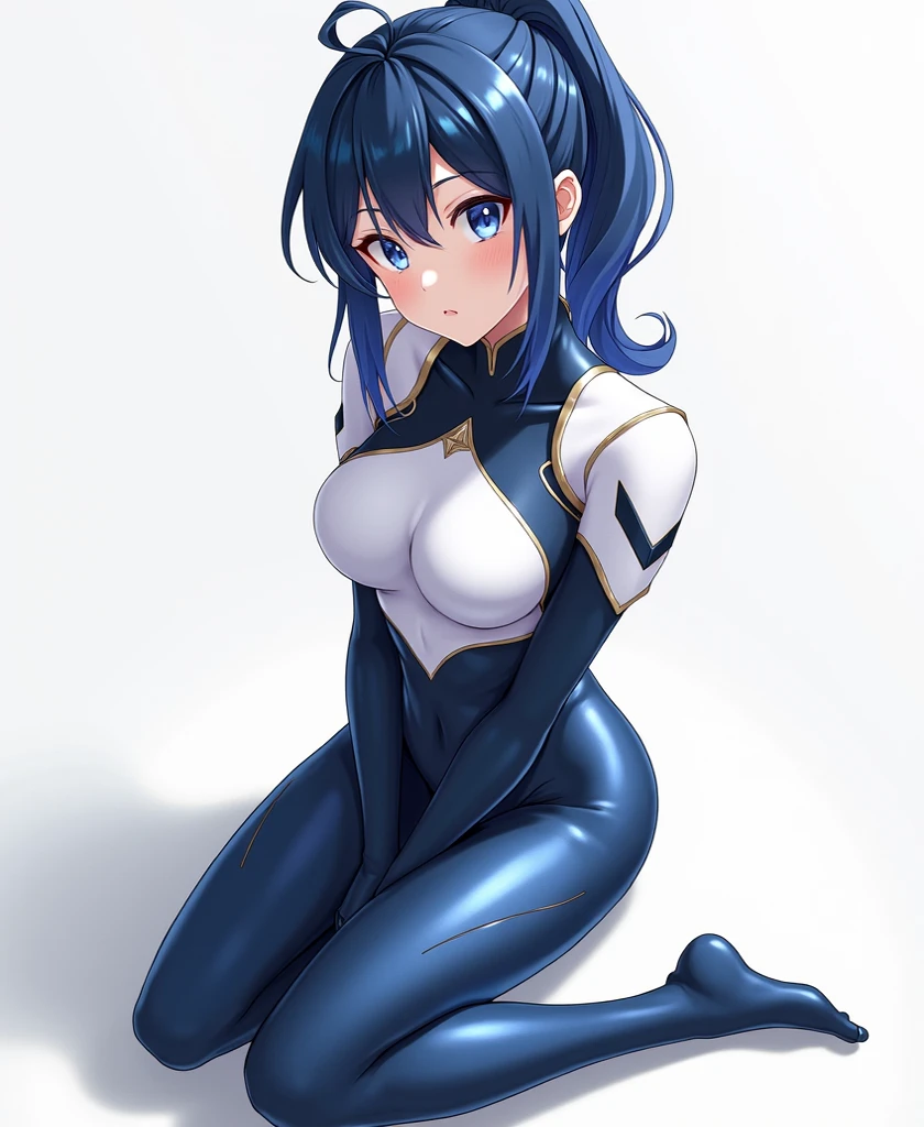 <lora:QuickHandV2:.6> QuickHands, 5 fingers, detailed hand <lora:Raptias-10:0.8> raptias, 1girl, purple eyes, blue leotard, doll joints, grey hair, elbow gloves, twintails, short hair, thighhighs, smile, sitting, ass