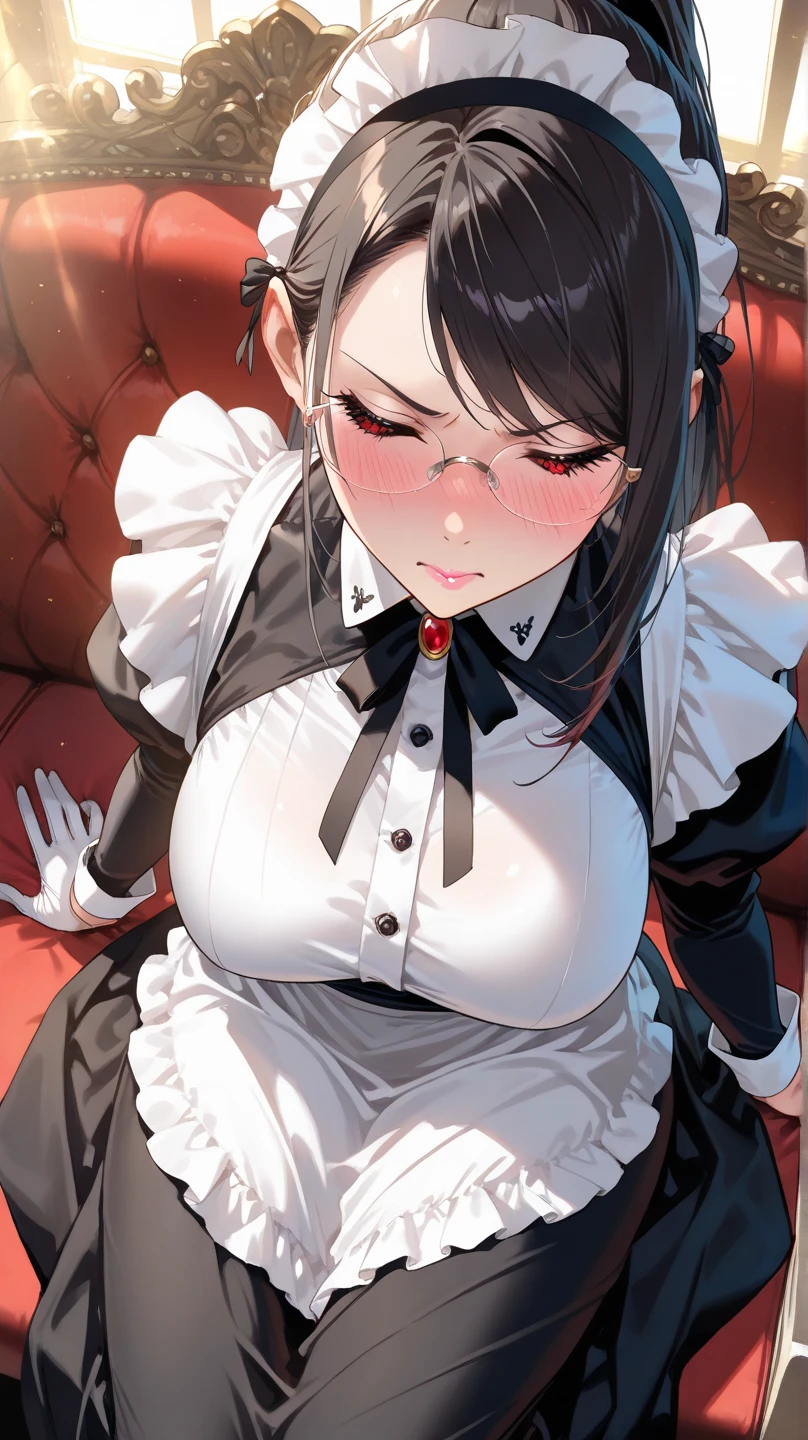 NSFW:1.9. High ponytail:2.4 8 heads Blowjob Open your mouth wide and put a big dick in your mouth:1.3 A beautiful woman with a small face and a slender figure White underwear:1.6 Full body view tall women:1.9 (((Slouching, sweating, glaring Frowns and flushed cheeks))), (Bare neck, collarbone visible ) (night:1.3. Apartment Room) (((Short black hair ponytail:1.3 Straight hair Sweep your bangs to the side:1.9 Slanted eyes Brown eyes Tall Big breasts Strong Beautiful Cute)))