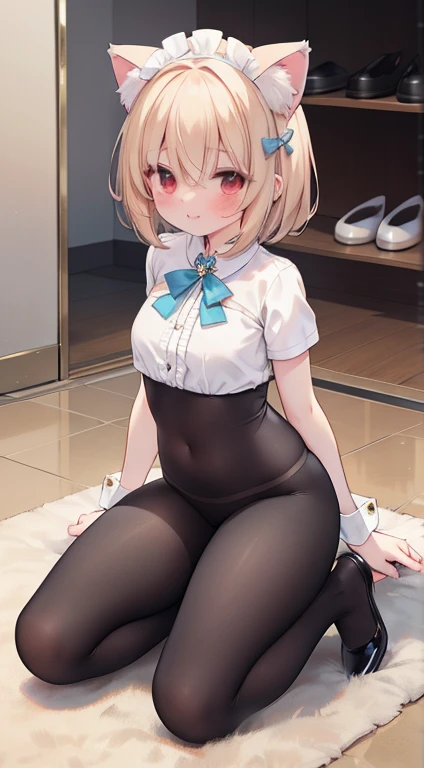 masterpiece、best quality、4K 、kawii、6years old 、huge breasts、blond hair、short hair、Shigure Ui-Vtuber、cameltoe、pale skin、black kneehighs、leotard、from below、spread pussy