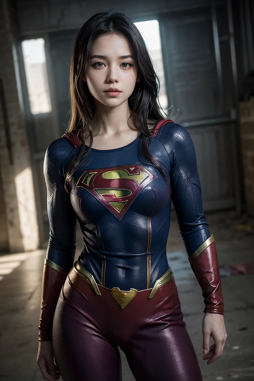 1girl, (twilight), short hair, 
(looking at viewer,( lip biting )), supergirl, cityscape, (flying),blue sky,cloud,parted lips,blue tights and boots,
intricate details,highly detailed,shiny hair,shiny skin,8k resolution,( full body)