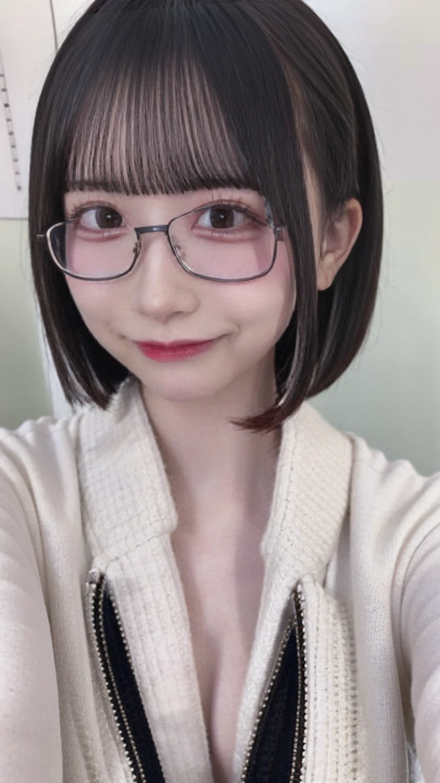 masterpiece,best quality,higher <lora:JapaneseJimi:1> 1girl, solo, realistic, looking at viewer,glasses
