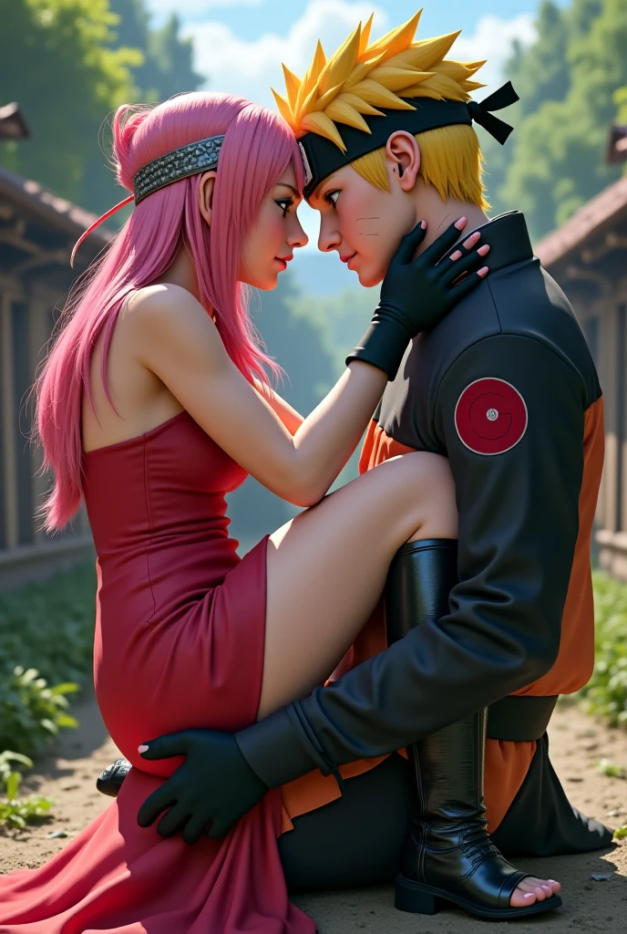 Naruto uzumaki and sakura haruno kissing, 8k