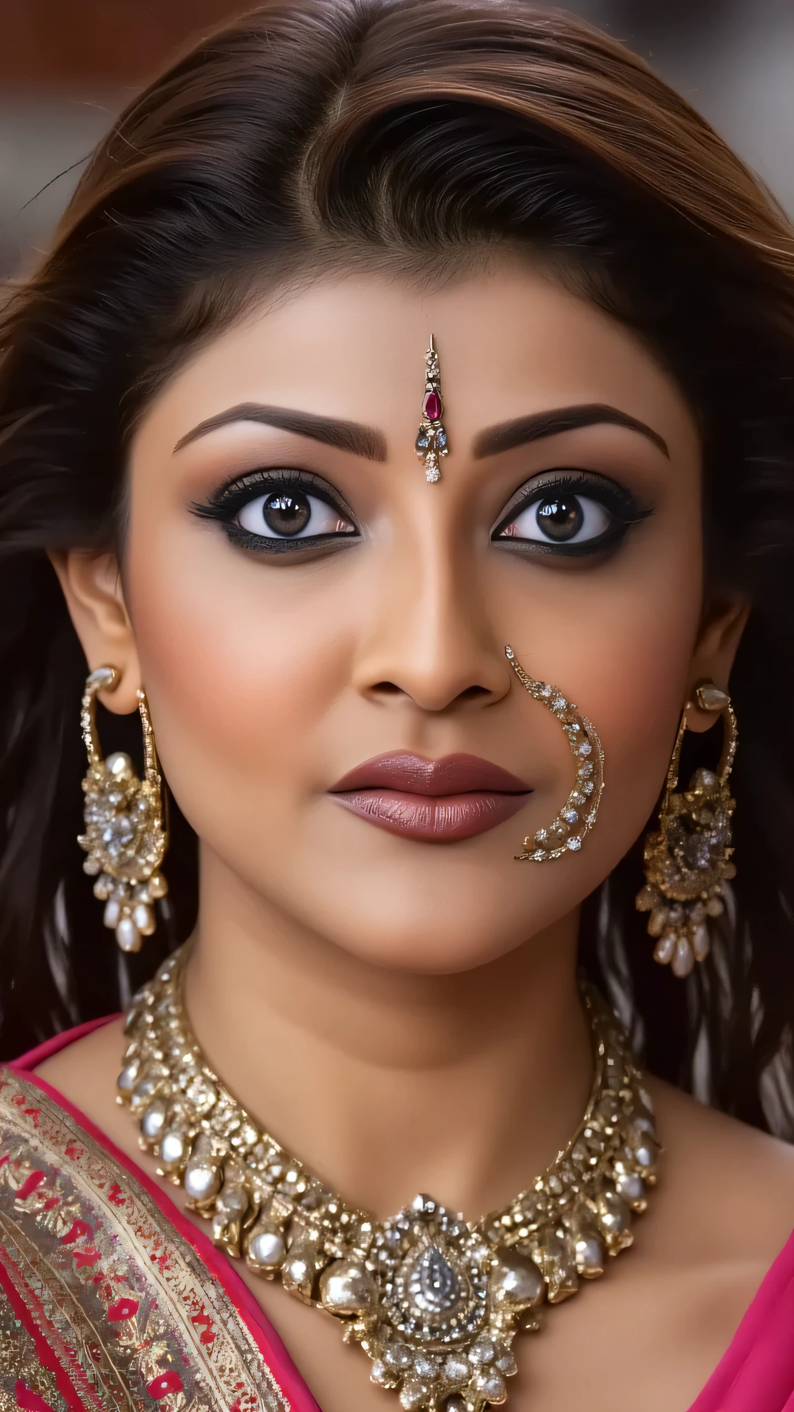 A very beautiful and gorgeous, massive Breasts, six-pack abs muscular, Zero figur, shining and Glowing Face and Highly Detailed Blue Eyes With Heavy jewellery and Beautiful Heavy pink Lehenga Indian Girl, dressed provocatively, wet and oily skin, Saw a Big Beautiful Ass.Generate highly detailed cinematic hyper real person real women realistic Style Images. massive breast, deep cleavage, dslr camera focus