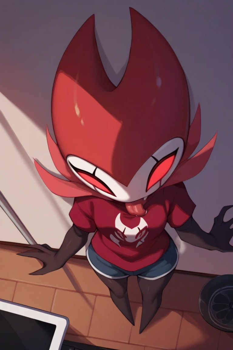 score_9, score_8_up, score_7_up, score_6_up, zPDXL2, grimm \(hollow knight\), vampire, bat, 1boy, solo, cute face, detailed eyes, anthro, landscape, highlight thighs, red sports gloves, sneakers, blue hooded sweatshirt, thick thighs, NSFW, (dynamic poses), looking at the viewer, (portrait:1.2)