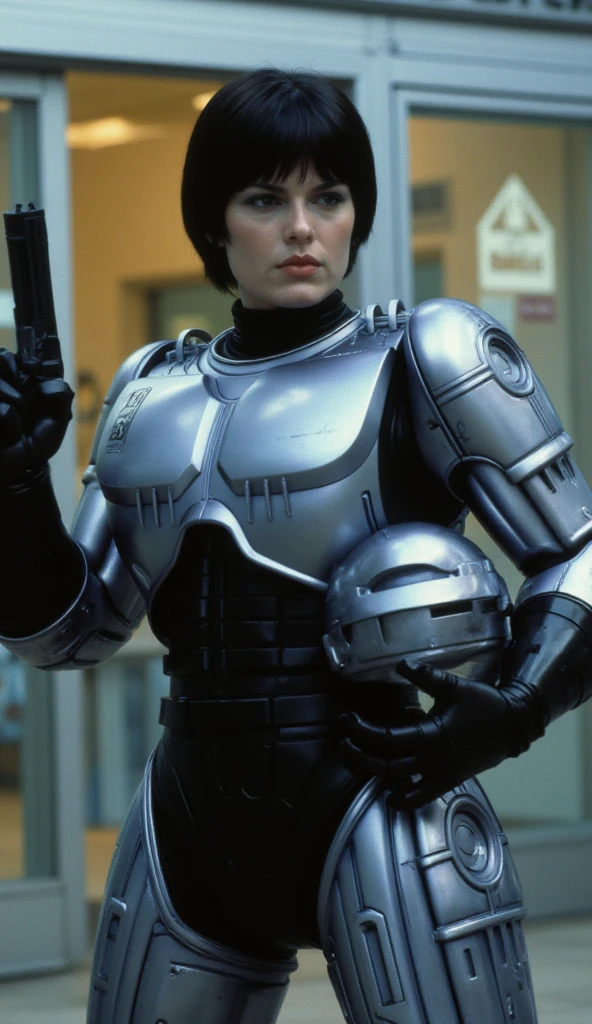 photo of 54andr4 in a 1970s robot suit, detailed face, skin texture