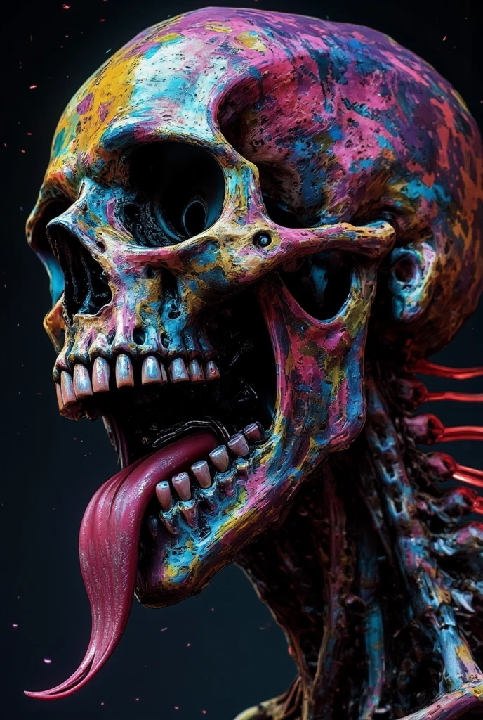 a professional photography of a skeleton meditation, deep meditation, sitting cross-legged, ethereal, hdr, extremely detailed. blowing bubble gum, pink bubble gum <lora:Bubble Gum:0.8>