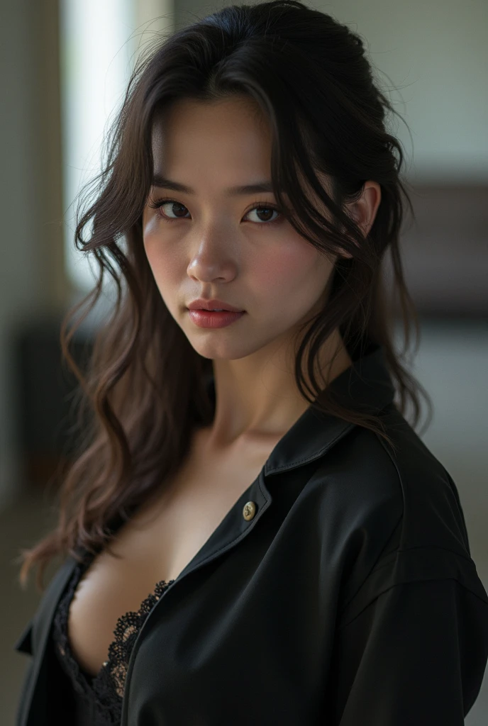 Close-up of a woman wearing a white top posing for a photo, Beautiful Japanese girl face, Yoshitomo Nara, Japanese model, Young Thin Gravure Idol, Young sensual gravure idol, Kiko Mizuhara, girl cute and delicate face, Young and beautiful gravure idol, Chiho, Realistic young gravure idol,big breasts