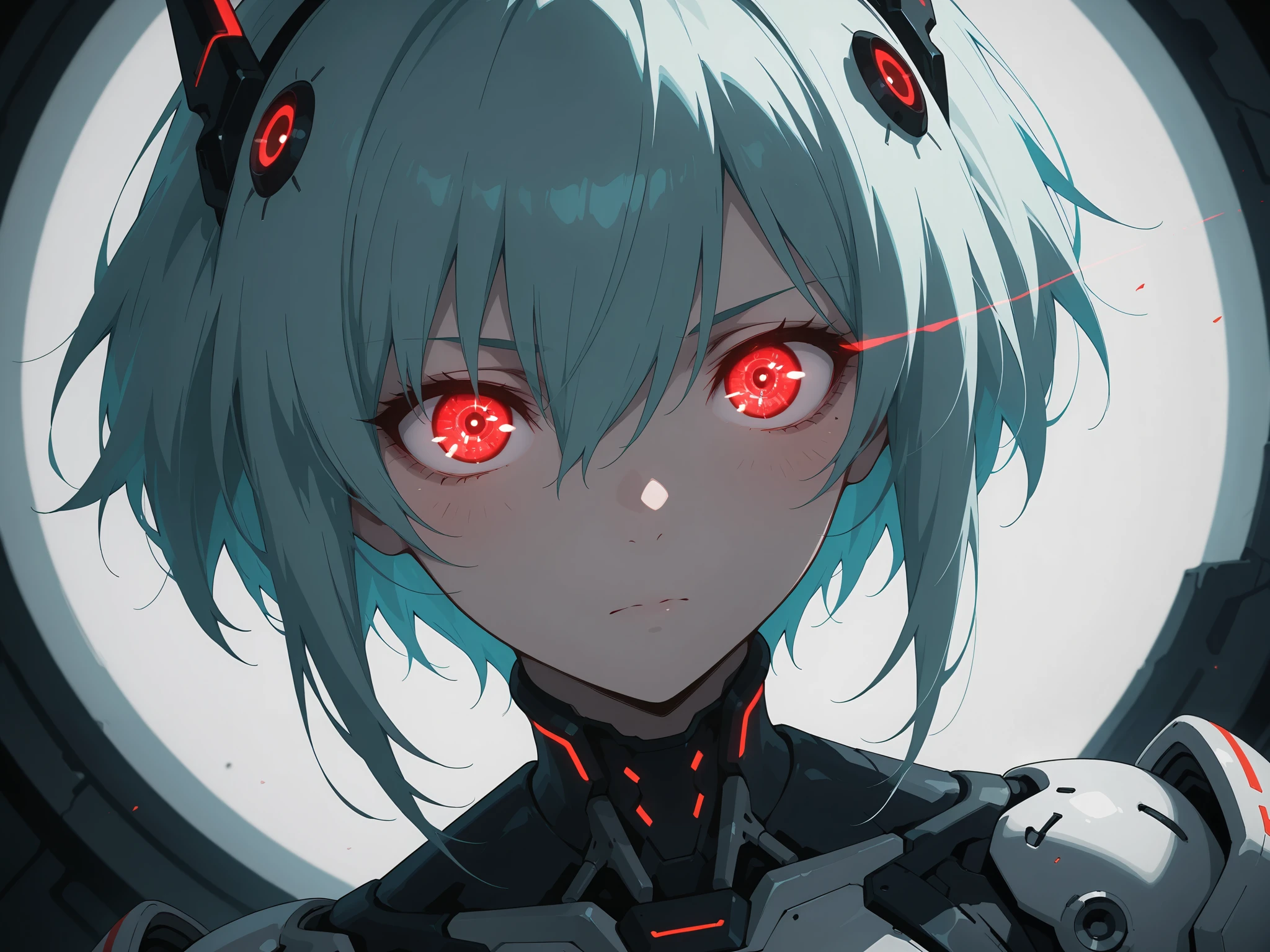 score_9, score_8_up , score_7_up , UHD, Masterpiece, amazing quality, very aesthetic, absurdres, ultra-detailed, break, masterpiece, best quality, ultra-detailed, 8k, illustration, (Cyborg's Eye:1.5, Cybernetic Eye:1.7, dynamic angle:1.3, effect being analyzed:1.3, Circle for Analyse, Magical formation data unfolds around the eyes), Close-up of the eyes:1.5, absurdres effect