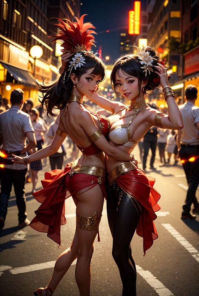 
((masterpiece、Highest quality、Photorealistic))、Carnival of Rio、parade、((Japanese downtown shopping street))、(5+ Cute Naked Girls、12 years old、Various hair colors、kawaii:1.3、Big beautiful eyes:1.2、smile:1.3、Samba Dance:1.3、Samba Costume:1.3)、((Pussy、Nipples、Mid-chest、pubic hair))、(Glowing Skin、Flashy and gorgeous accessories、Fishnet tights、Black Hair)、Visitors々
