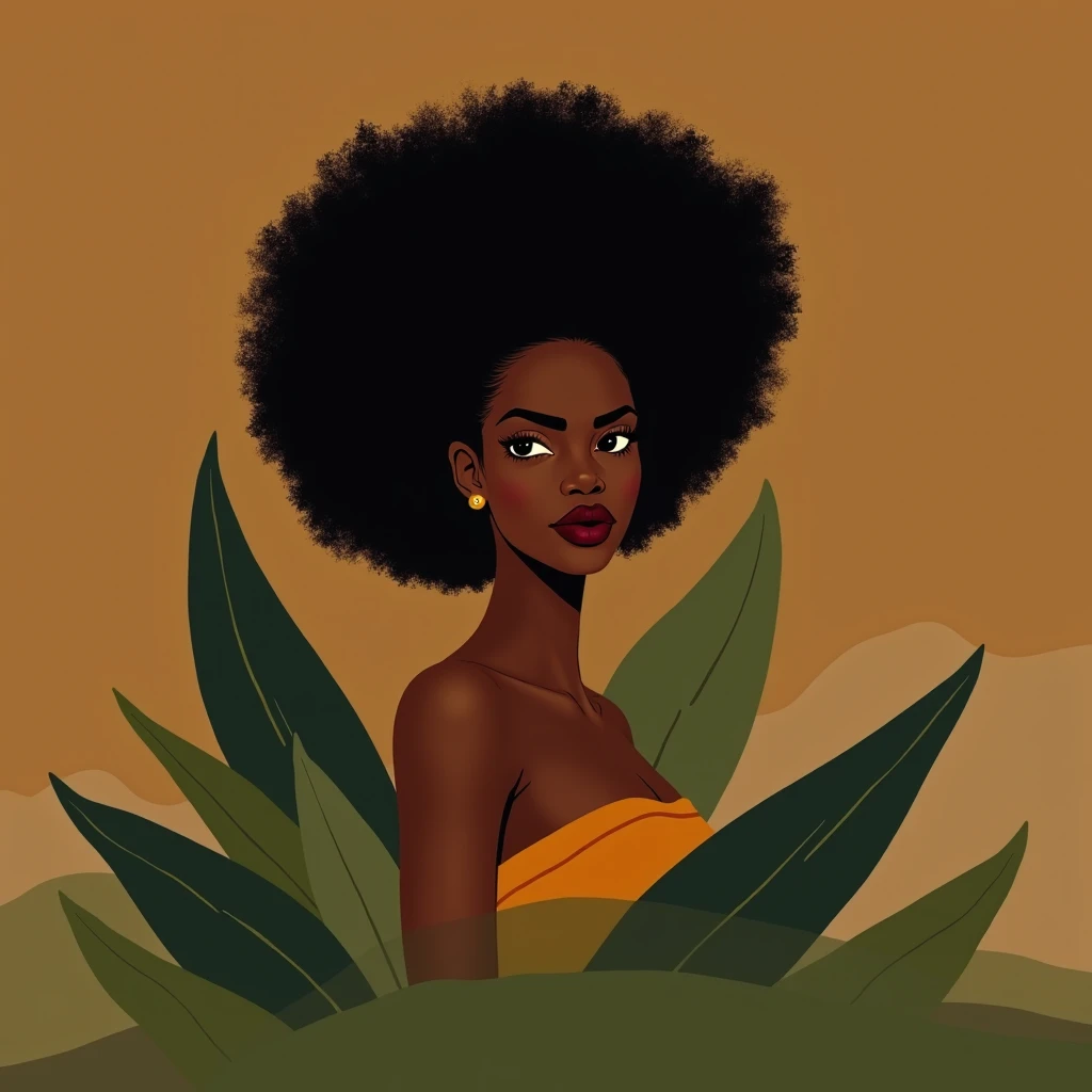 Book cover with silhouette of black woman's face profile with basil leaves in green and purple colors