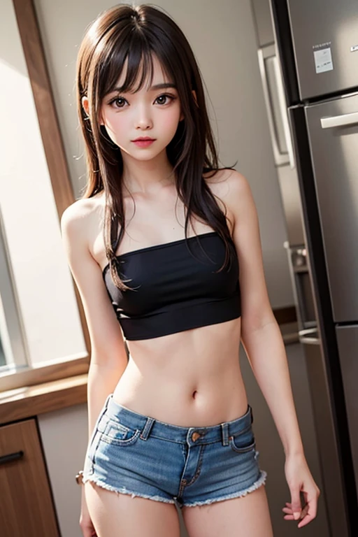 Sweet girl, tomboy, blushing, happy, mouth open, excited, cum over her face