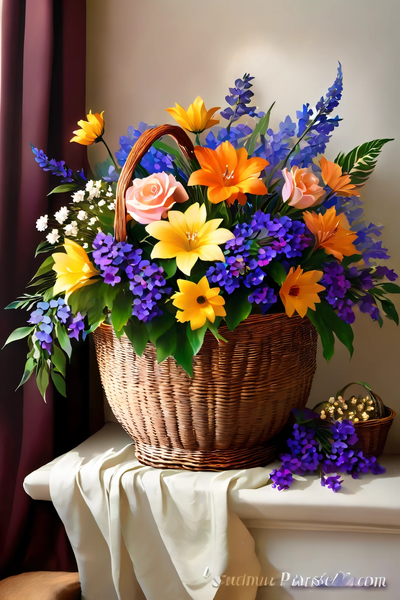 picture , baroque,Flower basket