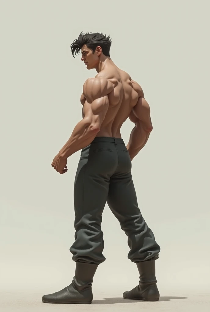 Young white man cyberpunk , , Short mohawk haircut, black hair, intense brown eyes fixed, intense gaze, affiliated features, no facial hair, Menton fuerte,height 1.90, weight 96 kg, muscular aesthetic build, broad shoulders, V-shaped body, half tattoos in Arms, full body focus, completely hairless; nude; flacid penis