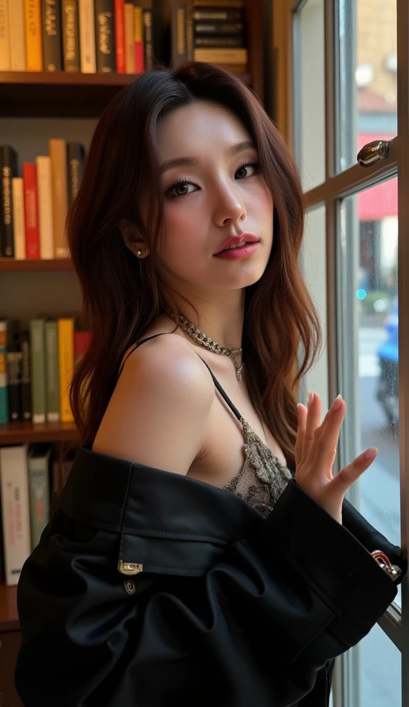 a woman in a grey dress posing on office, really large bust, thicc, better known as inkyunh, busty, thick neck, real life size, big breasts, gigantic breasts, huge cleavage, slim belly, slim waist, slender waist, wearing a cute top, with a large breasts, large bust, sfw huge breasts, powerful and huge, inkyung, big breasts!!, very very realistic