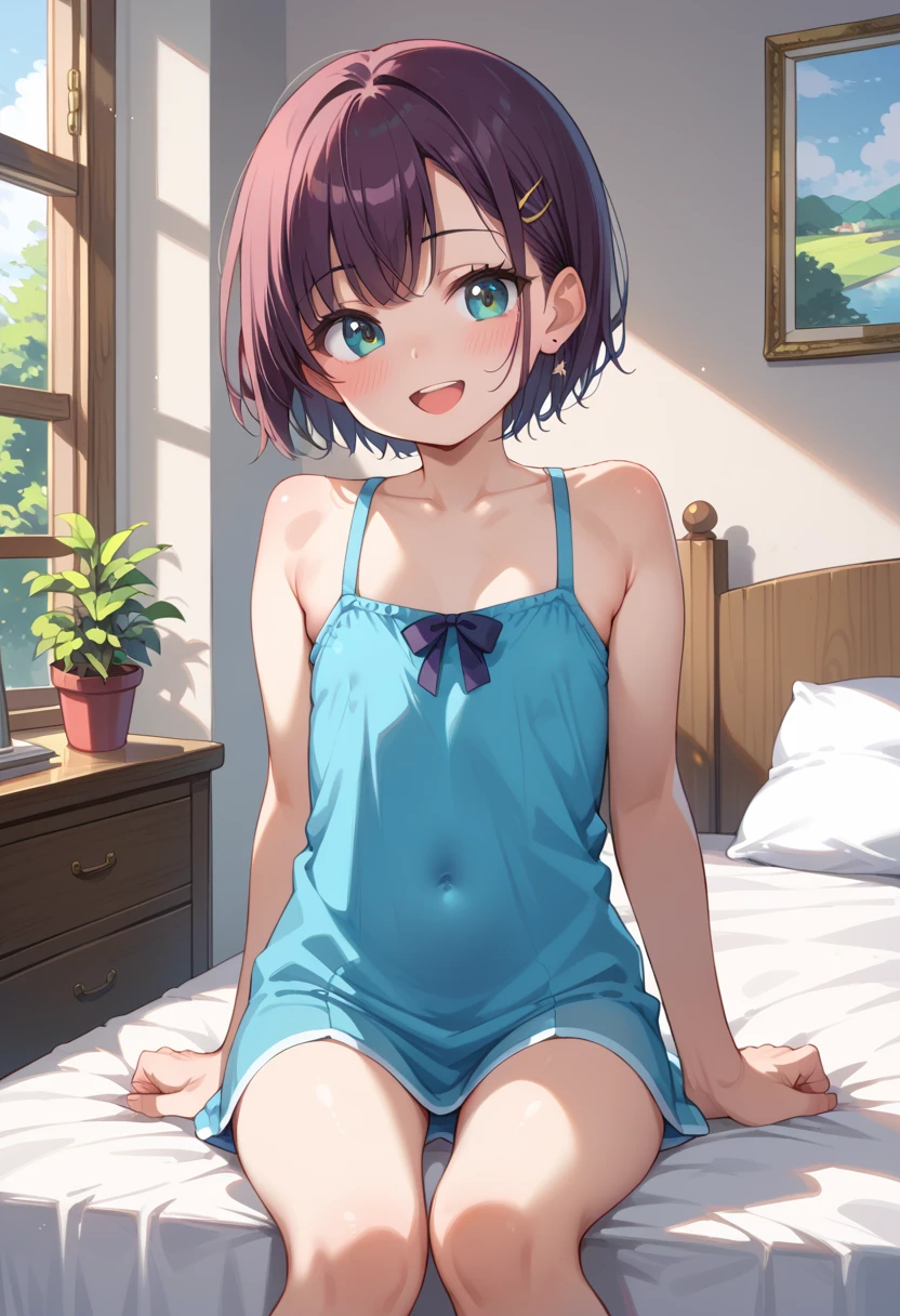 [[One person, Sakura Chiyono \(umamusume\), umamusume], (Goblin Slayer!)\(umamusume\), umamusume]], Beautiful attention to detail, Close one eye, Curvy, thin, Small breasts, Flat Chest, (Nipples), (Cleavage) , (Sexy pose), (Seductive pose), (Crop Top Belly Button), (Naked Towel, (see-through Naked Towel, Adhesive Naked Towel)), (Close-up shot), Dynamic Angle, Highest quality, Very detailed, masterpiece, Ultra-high resolution, 8k, Nipples, (Horse tail), ((Show off, grab the crotch)), Squat, Red hair